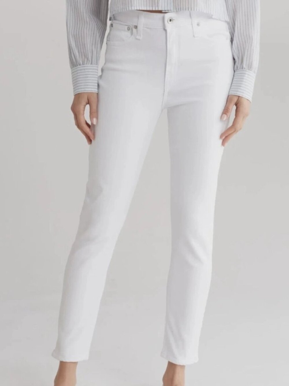 Rag & Bone High-Rise Ankle Skinny Jeans – White – Size 25 (NWOT)